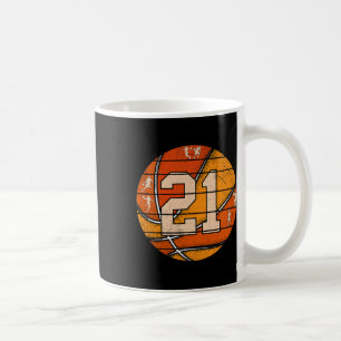 Sketll Number #21 Jersey Love Sketll Player Vintag Coffee Mug