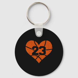 Sketll Number 23 Jersey Funny Sketll Heart Game Da Keychain