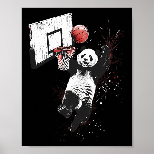Sketll Panda Bear Slam Dunk Artwork Sketll Player  Poster (Front)