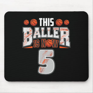 Sketll Player 5 Years Old Boy Sketll 5th Birthday Mouse Pad
