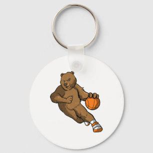 Sketll Player Bear Player Gift I Hoops Bear Keychain