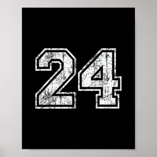 Sketll Player Jersey Number 24 Vintage Distressed  Poster