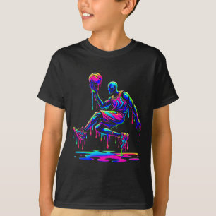 Sketll Player Jump Ice Cream Drippy Melting Liquid T-Shirt