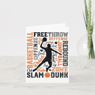 Sketll Player Slam Dunk Typography Word Art Vintag Card