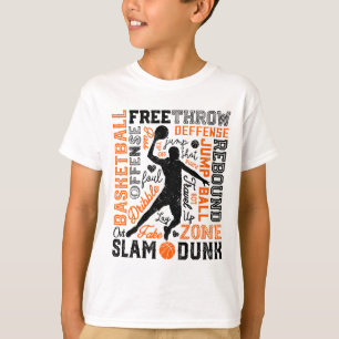 Sketll Player Slam Dunk Typography Word Art Vintag T-Shirt