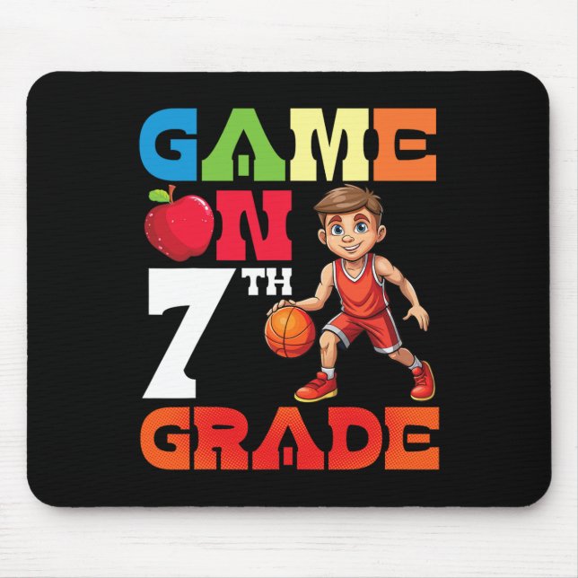 Sketll Player Student Playing School Game On 7th G Mouse Pad (Front)