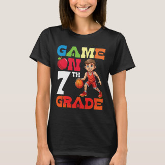 Sketll Player Student Playing School Game On 7th G T-Shirt