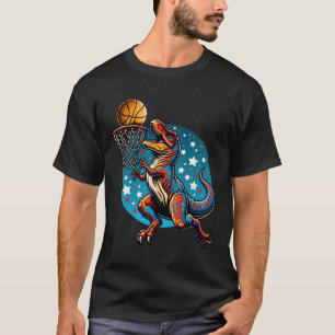 Sketll Player T-rex Dinosaur  T-Shirt