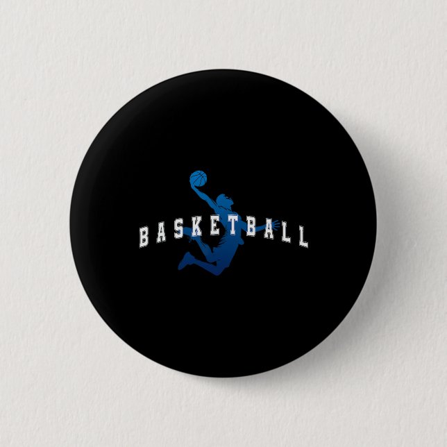 Sketll Player Team Blue Varsity Text  2 Inch Round Button (Front)