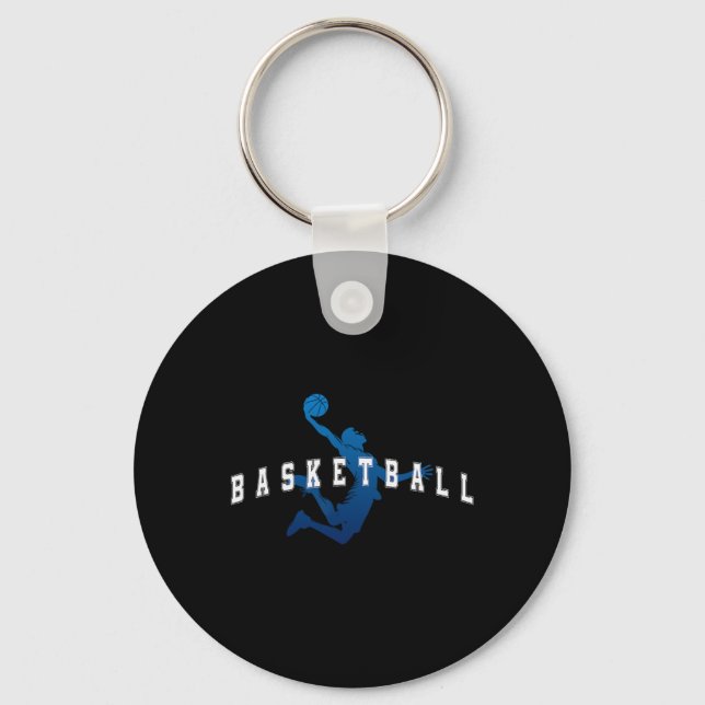 Sketll Player Team Blue Varsity Text  Keychain (Front)