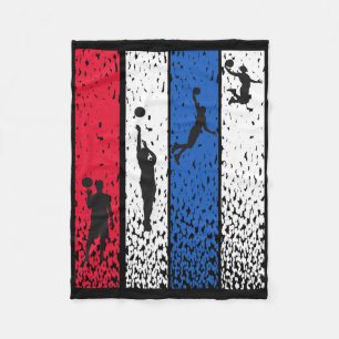 Sketll Retro Vintage Usa Flag Red White Blue Patri Fleece Blanket