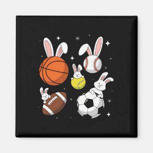 Sketll Sell Footll Soccer Sports Easter Day Bunny Magnet