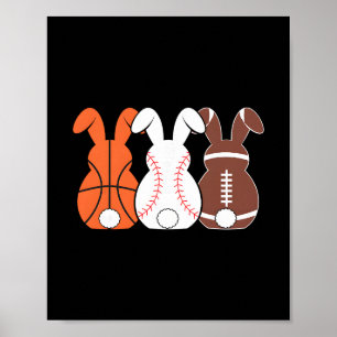 Sketll Sell Footll Sports Easter Bunny Rabbits 2 Poster