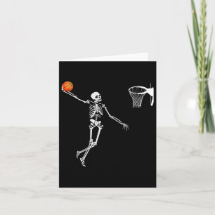 Sketll Skeleton Halloween Art-dunking Skeleton Card
