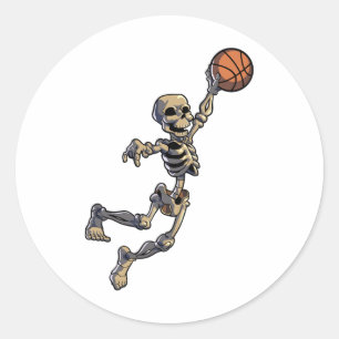 Sketll Skeleton Halloween Men Boys Sketll Hallowee Classic Round Sticker