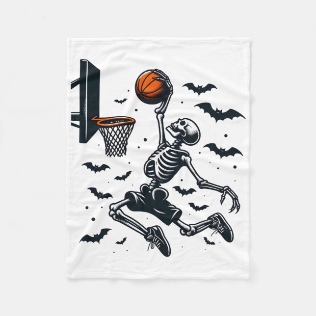 Sketll Skeleton Halloween Skeleton Sketll Player  Fleece Blanket (Front)