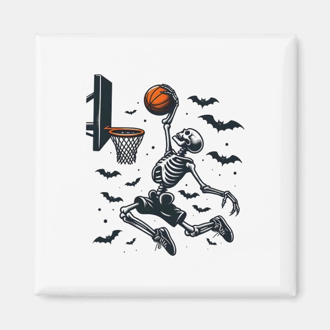 Sketll Skeleton Halloween Skeleton Sketll Player  Magnet (Front)