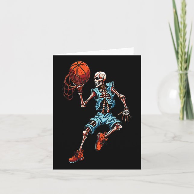 Sketll Skeleton Halloween Spooky Dunking Skull Cos Card (Front)