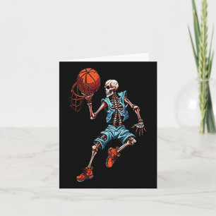 Sketll Skeleton Halloween Spooky Dunking Skull Cos Card