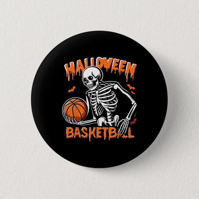 Sketll Skeleton Halloween Trick Or Treat  2 Inch Round Button (Front)