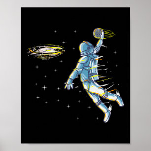 Sketll Space Astronaut Slam Dunk Jam Sports Humour Poster