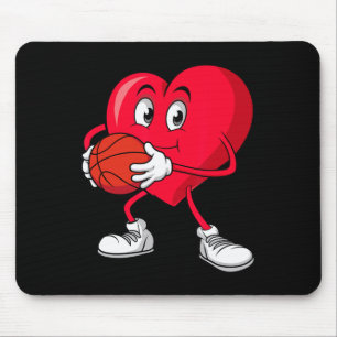 Sketll Valentine's Day Red Heart Players Boys Girl Mouse Pad