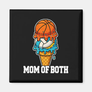 Sketll Volleyll Mom Ice Cream Drip Summer Game Day Magnet