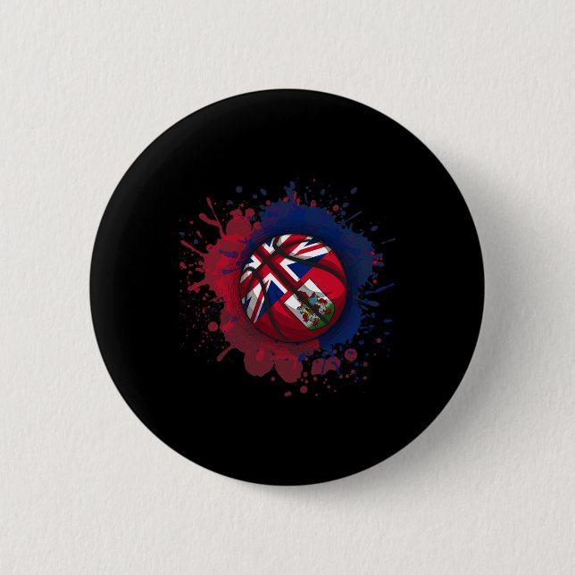 Sketll With Bermuda Flag  2 Inch Round Button (Front)
