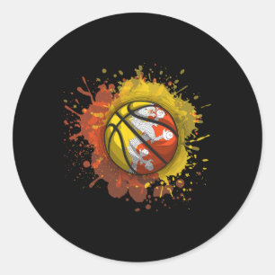 Sketll With Bhutan Flag  Classic Round Sticker