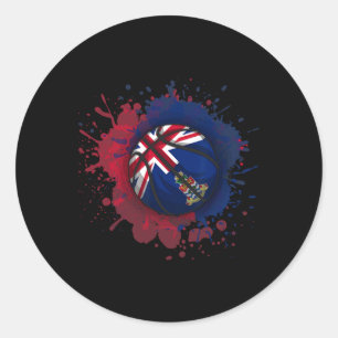 Sketll With Cayman Islands Flag Classic Round Sticker