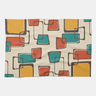 Skewed Squares Midcentury Pattern Kitchen Towel