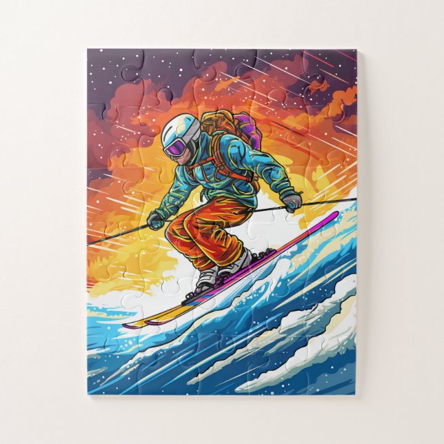 Ski Action Jigsaw Puzzle (Vertical)