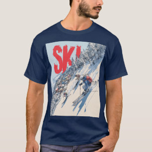 Ski Adventure on Mountain Slope T-Shirt