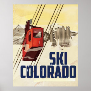 Ski ! Affiche de voyage vintage Colorado