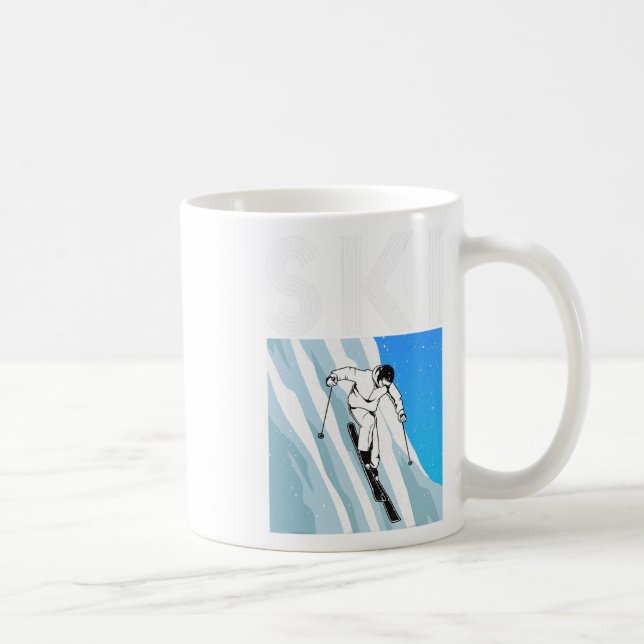 Ski Alpine Downhill Skiing Snow Trendy  Coffee Mug (Right)