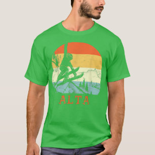 Ski Alta,Utah Vintage Retro Snow Sking  T-Shirt