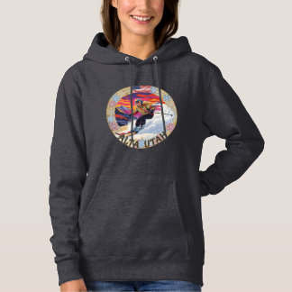 Ski Alta, Utah, Woman Skier Hoodie
