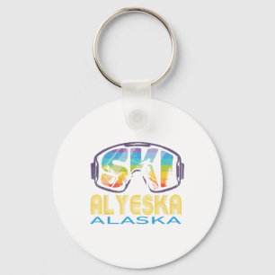 Ski Alyeska Alaska Skiing Vacation Keychain