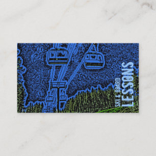Ski and Board Lesson customizable business cards