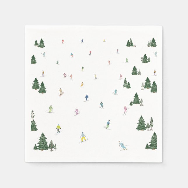 Ski and Snowboard Party Napkins (Front)