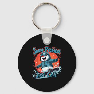 Ski And Snowboarding Funny Skier Snowboarder Snowm Keychain