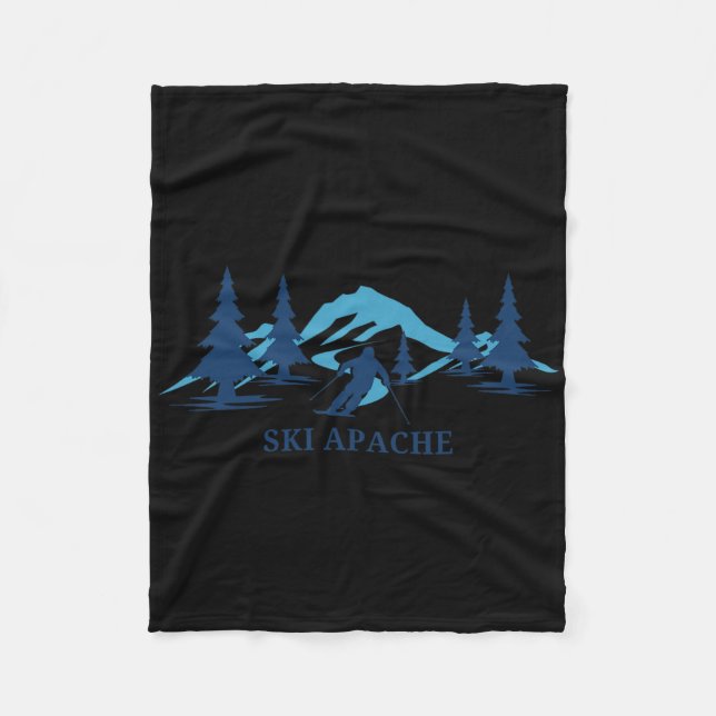Ski Apache New Mexico Ski Resort Skiing Skier  Fleece Blanket (Front)