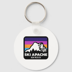 Ski Apache New Mexico Skiing Snowboarding Family T Keychain