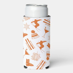 Ski Après Winter Bachelorette Party Orange Seltzer Can Cooler
