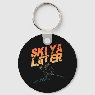 Ski Art For Men Women Snowboard Skiing Winter Snow Keychain