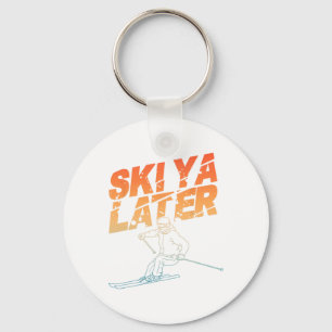 Ski Art For Men Women Snowboard Skiing Winter Snow Keychain