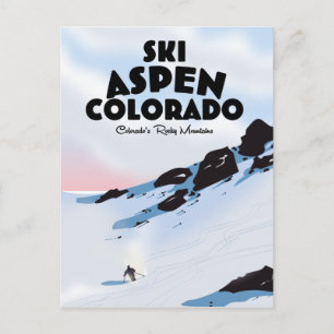 Ski Aspen Colorado Postcard