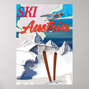 Ski Austria vintage travel poster