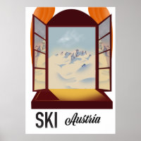 Ski Austria window travel poster.