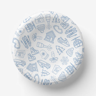 Ski Bachelorette Last Toast Blue Bachelorette Paper Plate
